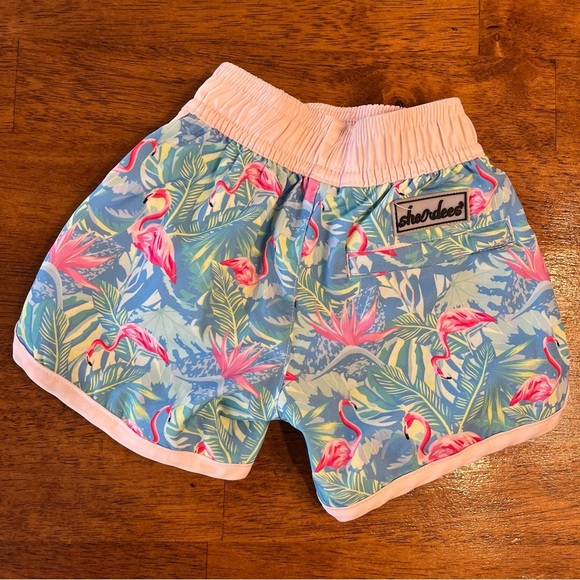 Shordees Properly Tied pink blue flamingo swim trunks infant size 12 months - Picture 2 of 7